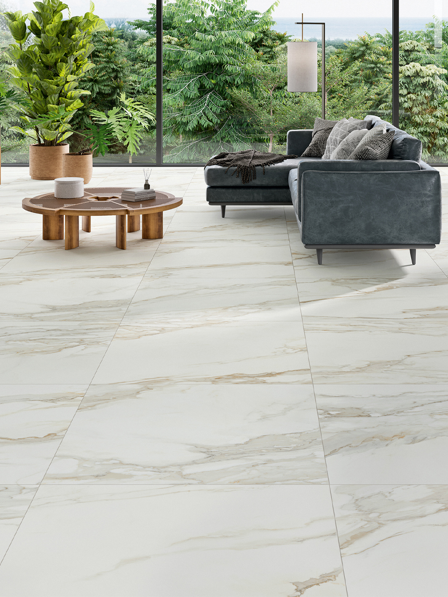 Calacatta Gold Satin Floor and Wall Porcelain Tiles - 600x600mm