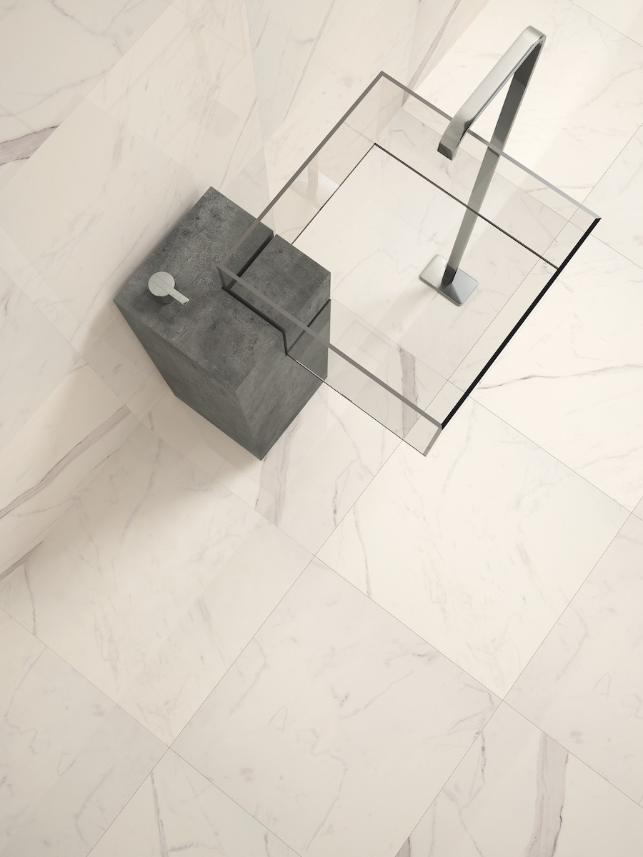 Italian Calacatta Marble Effect Polished Floor Tiles - 600x600(mm)