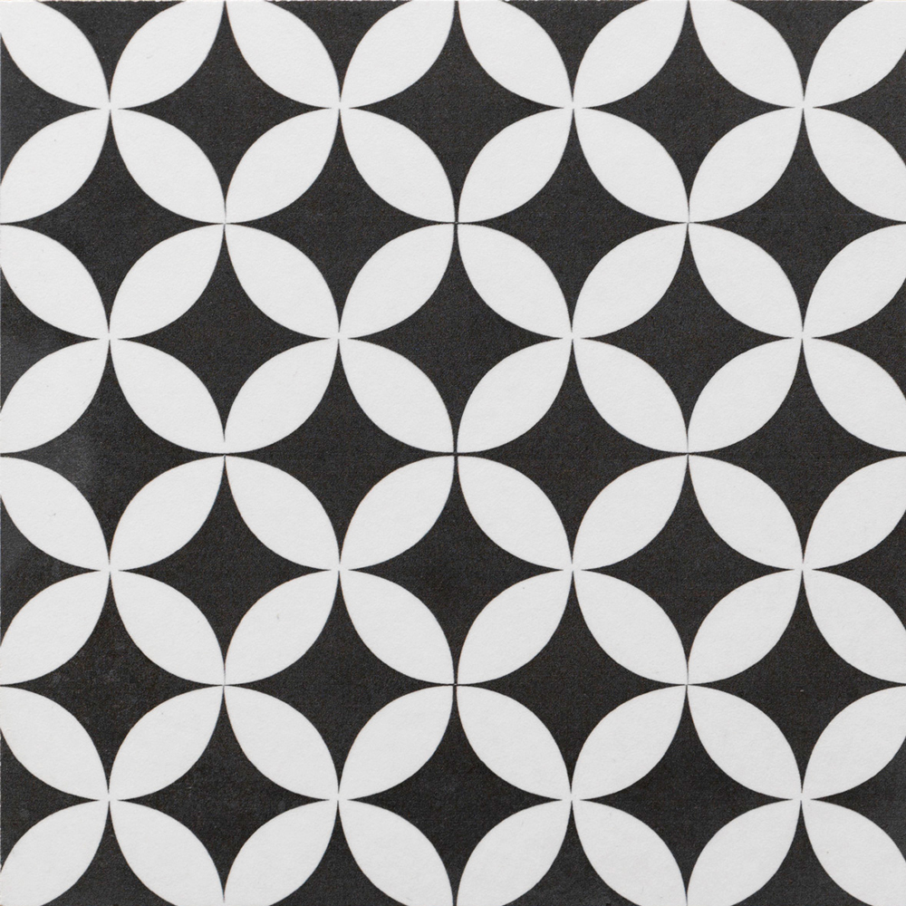 Corolle Blanc Noir Victorian Wall & Floor Tiles - 200x200mm