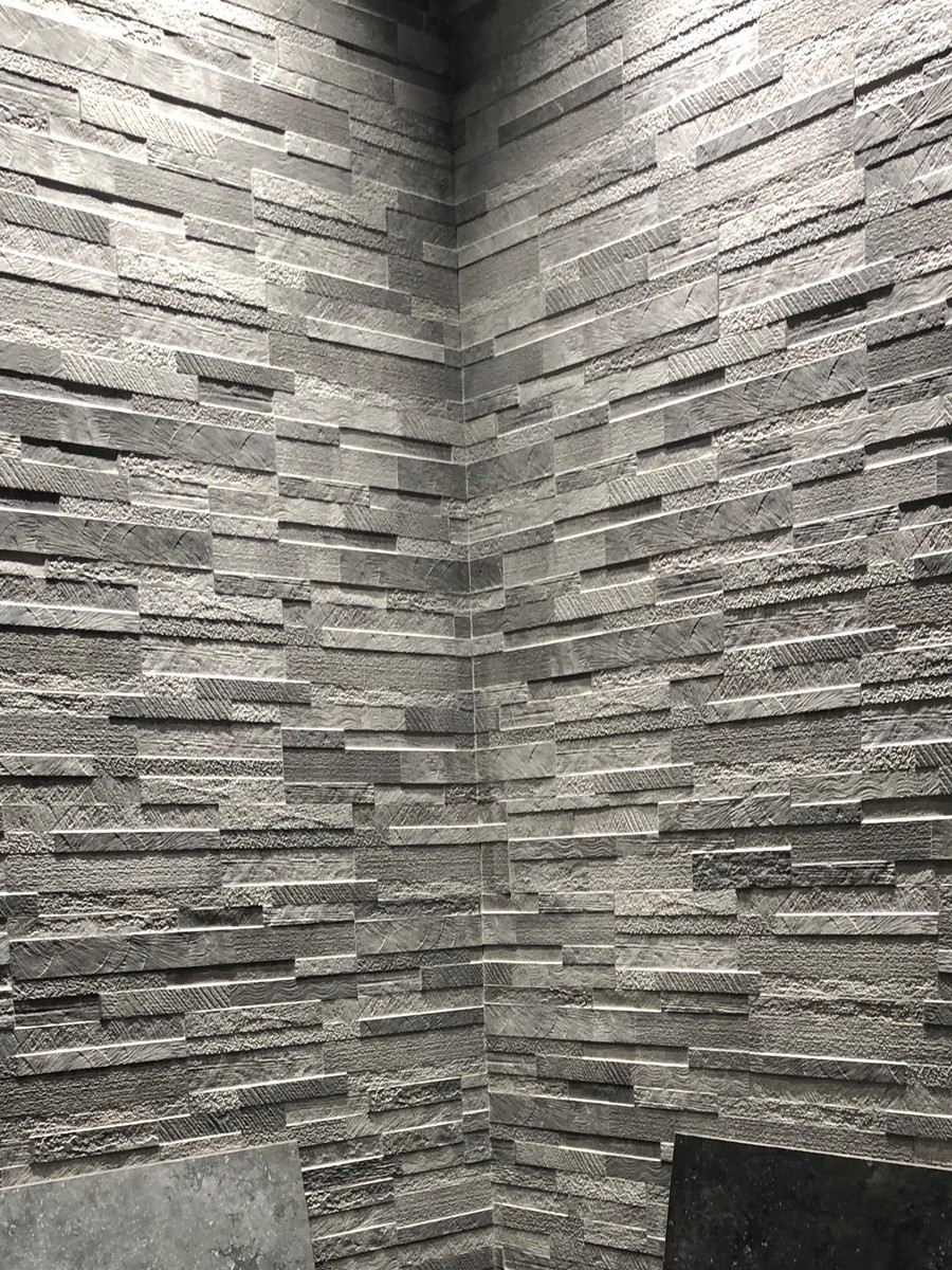 Dark Grey Quartz Split Face Effect Outdoor Porcelain Wall Tiles - 150x610x7-11(mm)