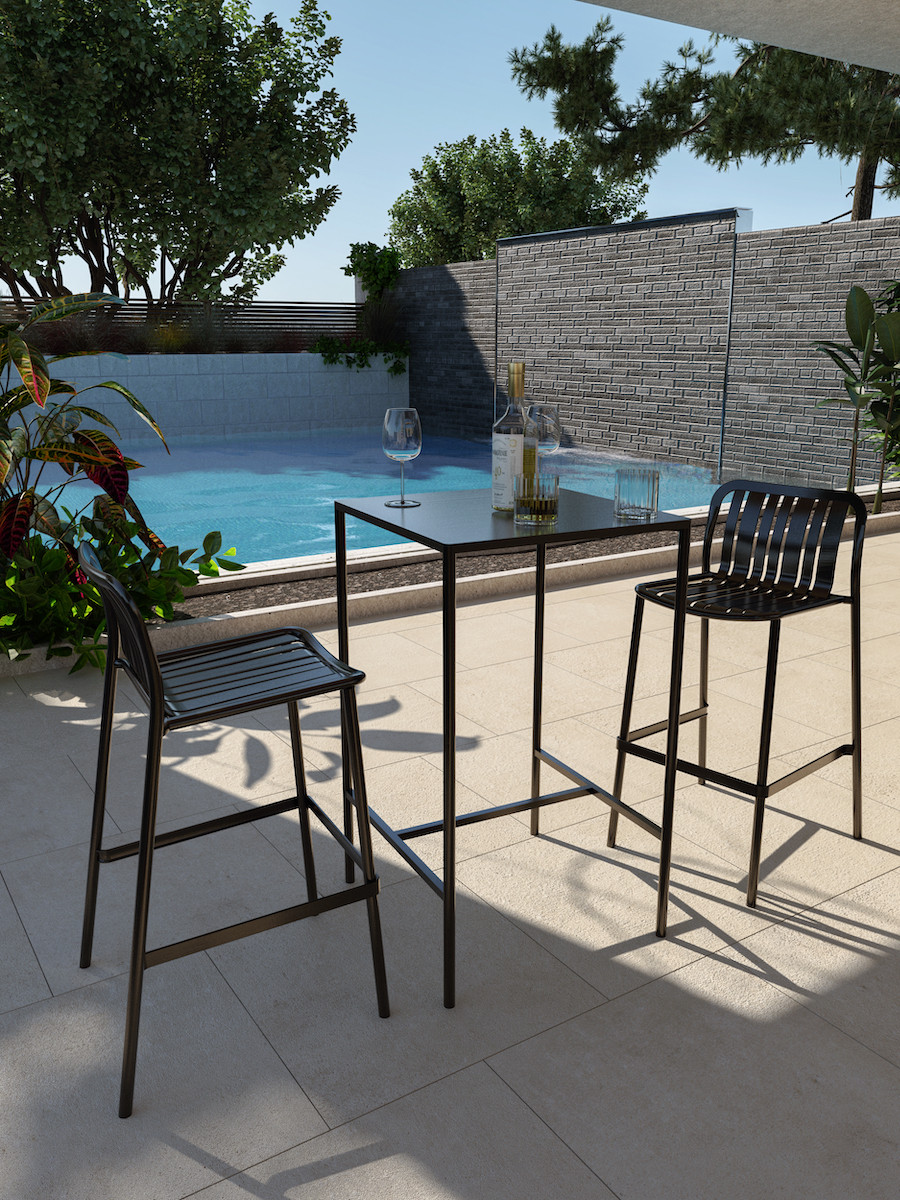 Earth Outdoor & Indoor Bar Set 2 seater - Black (2 bar chairs and 1 table)