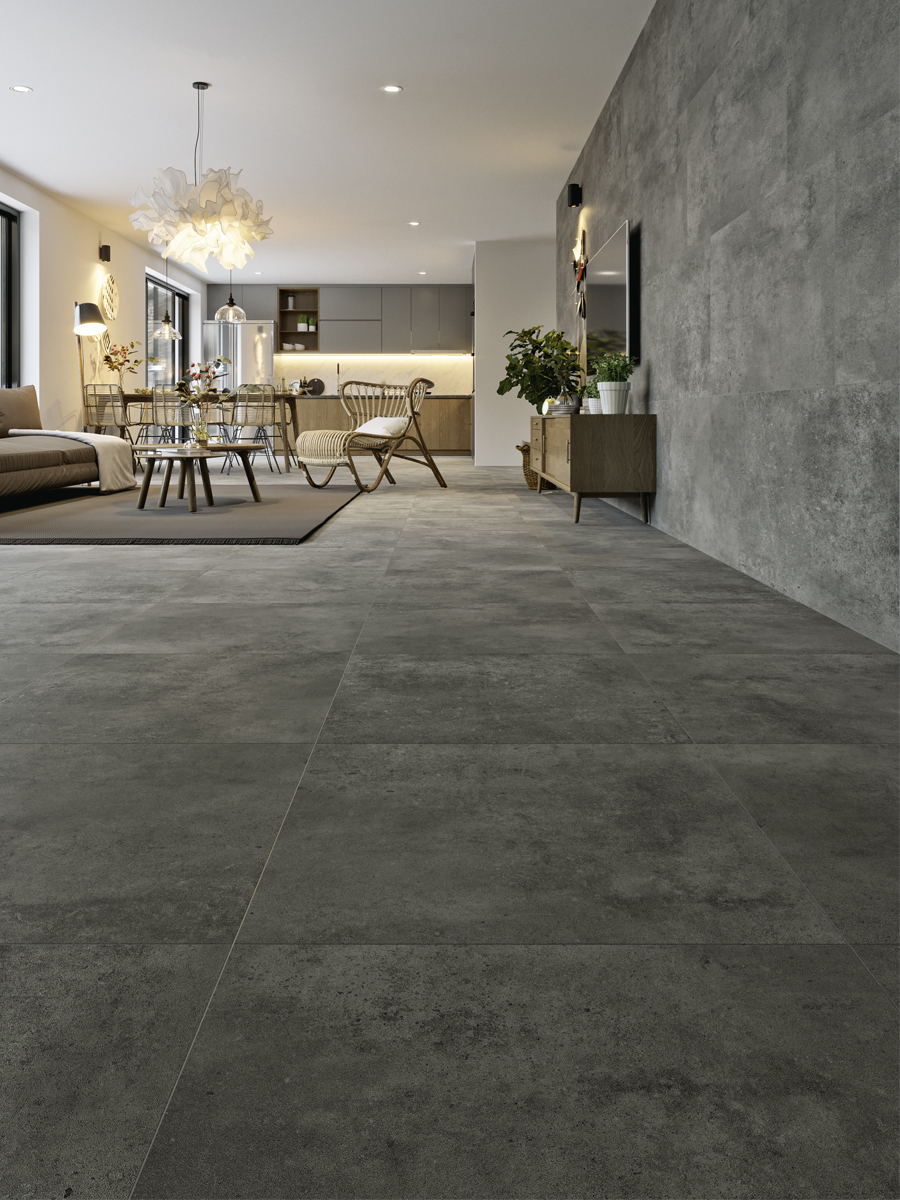 Eclipse Mid Grey Grey Indoor Floor Tile - 600x600(mm)