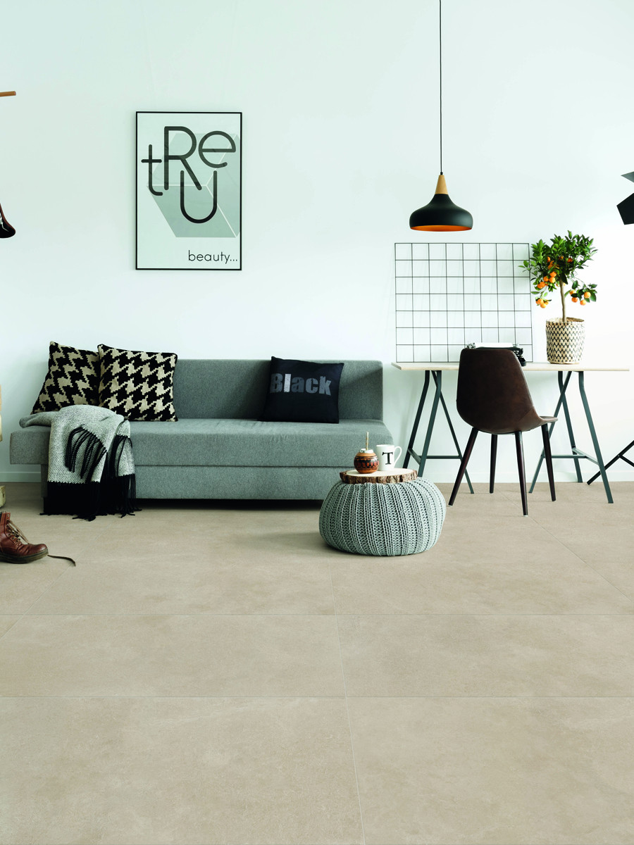 Beige Sandstone Effect King Size Indoor Floor Tile - 1200x600(mm)