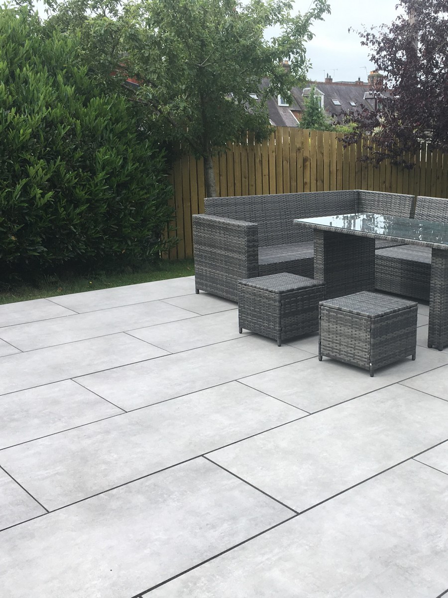 Eclipse Silver King Size Outdoor Porcelain Paving Slabs - 1200x600 Pack