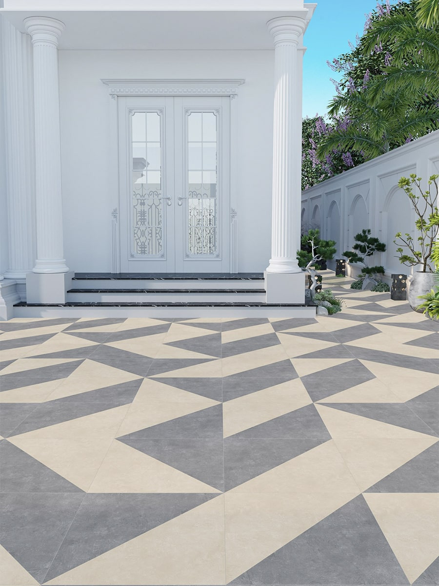 Eclipse Triangolo Decor Porcelain Slab - 600x600x20mm