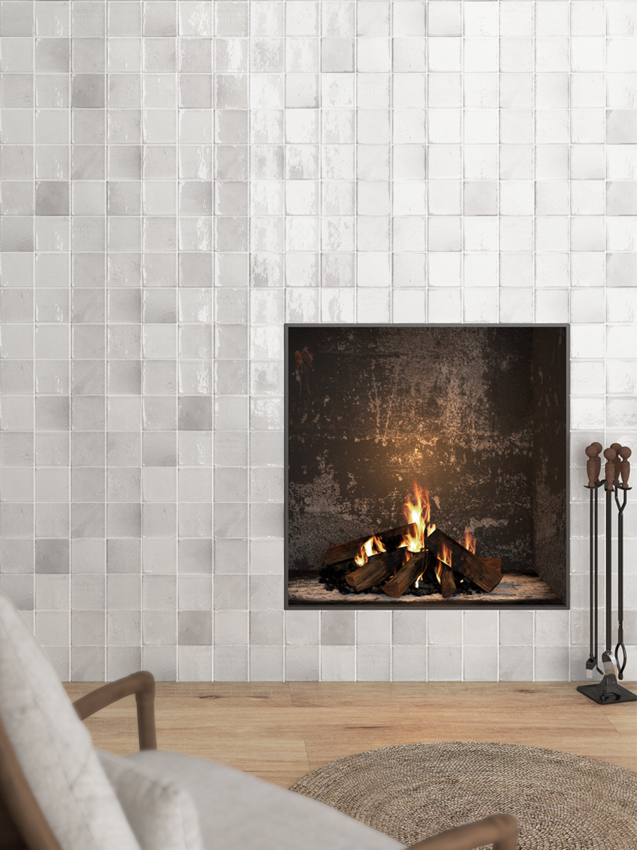 Equis Grey Square Gloss Wall Tiles - 200x400mm