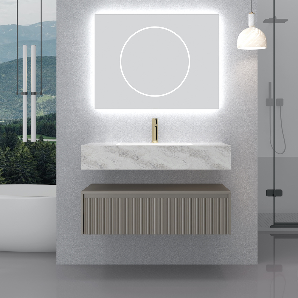 Modena Porcelain Floating Vanity With Soft Touch Drawer - 800mm / 1000mm