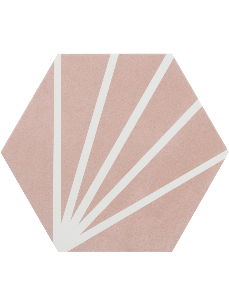 Mirage Pink Hexagon Wall & Floor Tiles - 198x228mm