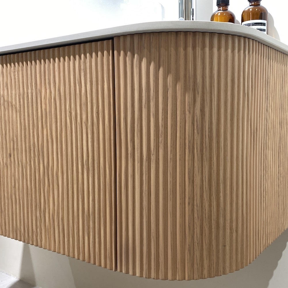 Bali Solid Wood Fluted Vanity With LED Mirror - 600mm