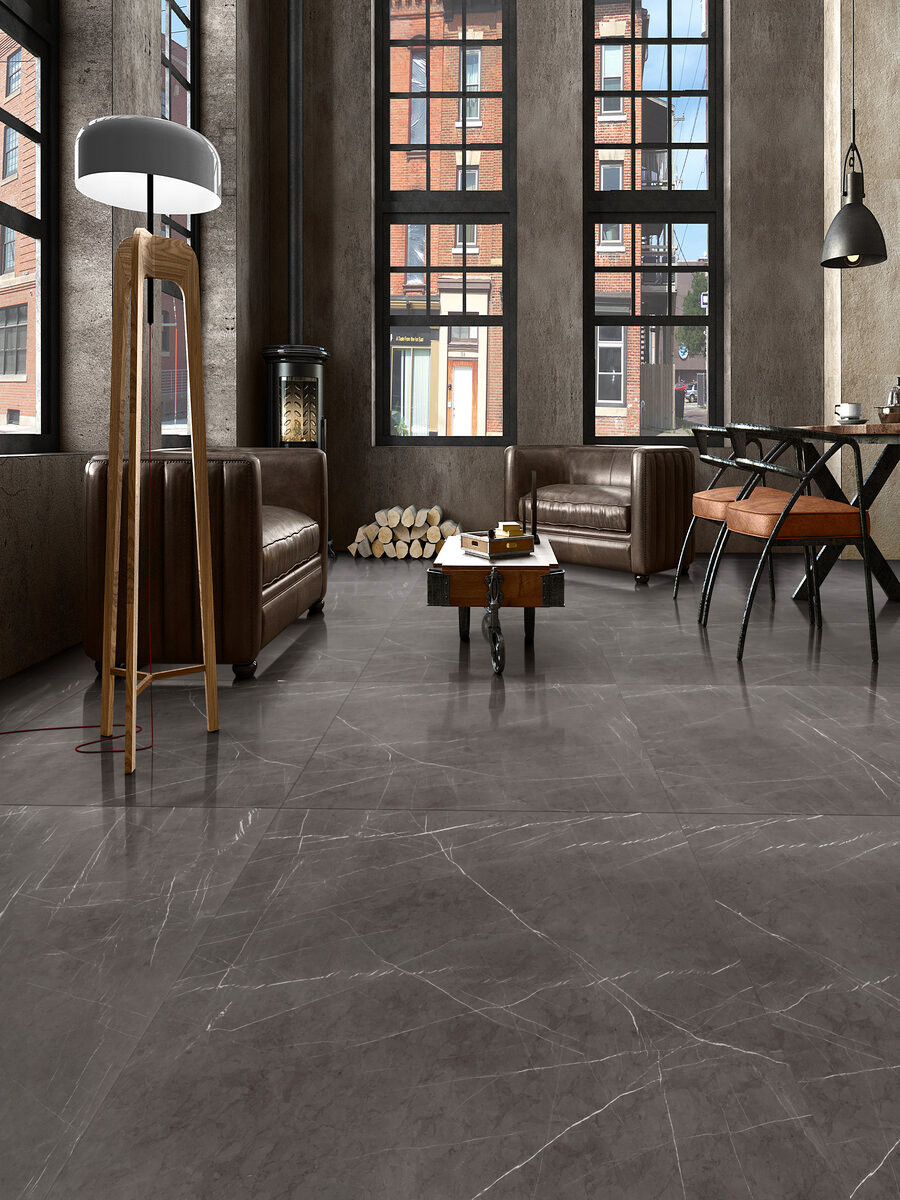 Como Black Matt Porcelain Tile - 1200x600x9mm