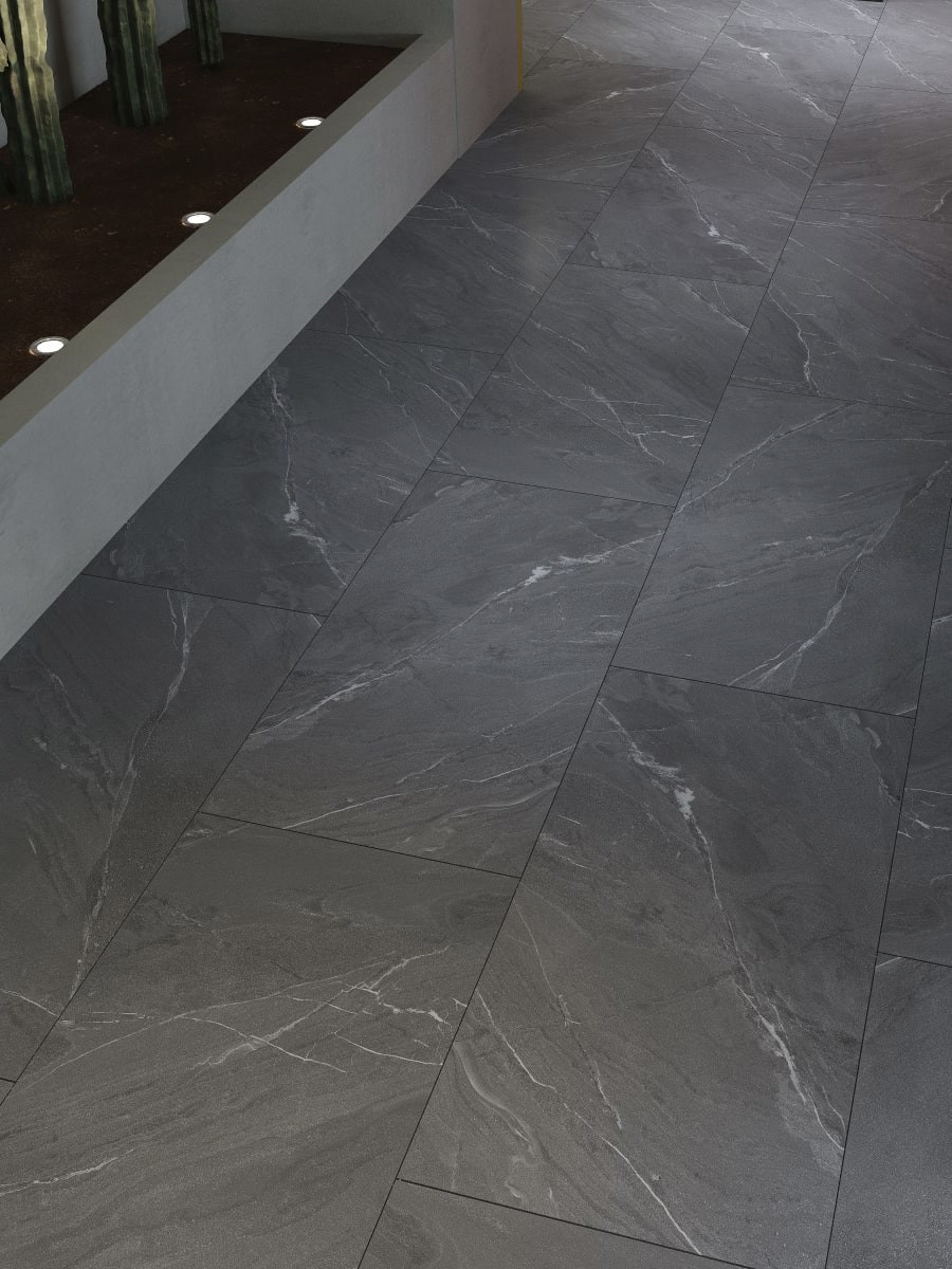 Lagom Anthracite Outdoor Porcelain Paving Slab - 1200x600x20mm