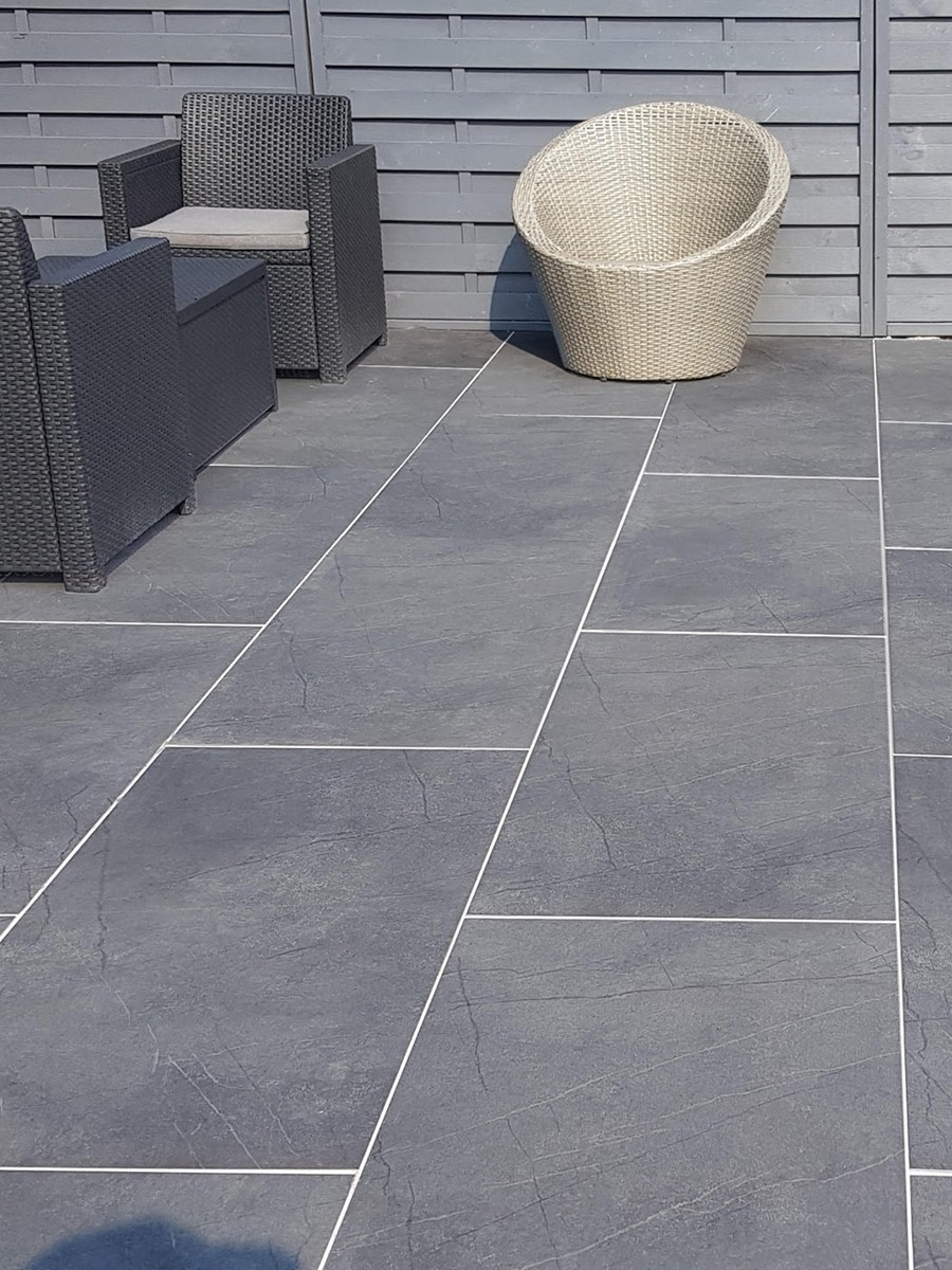 Marmo Anthricita Marble Effect Outdoor Porcelain Paving Slabs - 1200x600 Pack