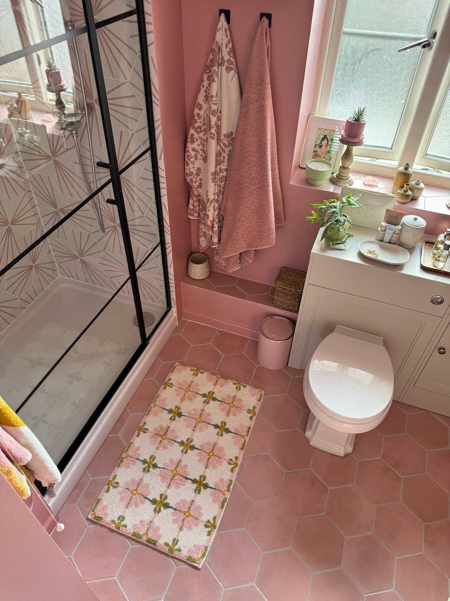 Mirage Pink Plain Hexagon Tile - 198x228mm