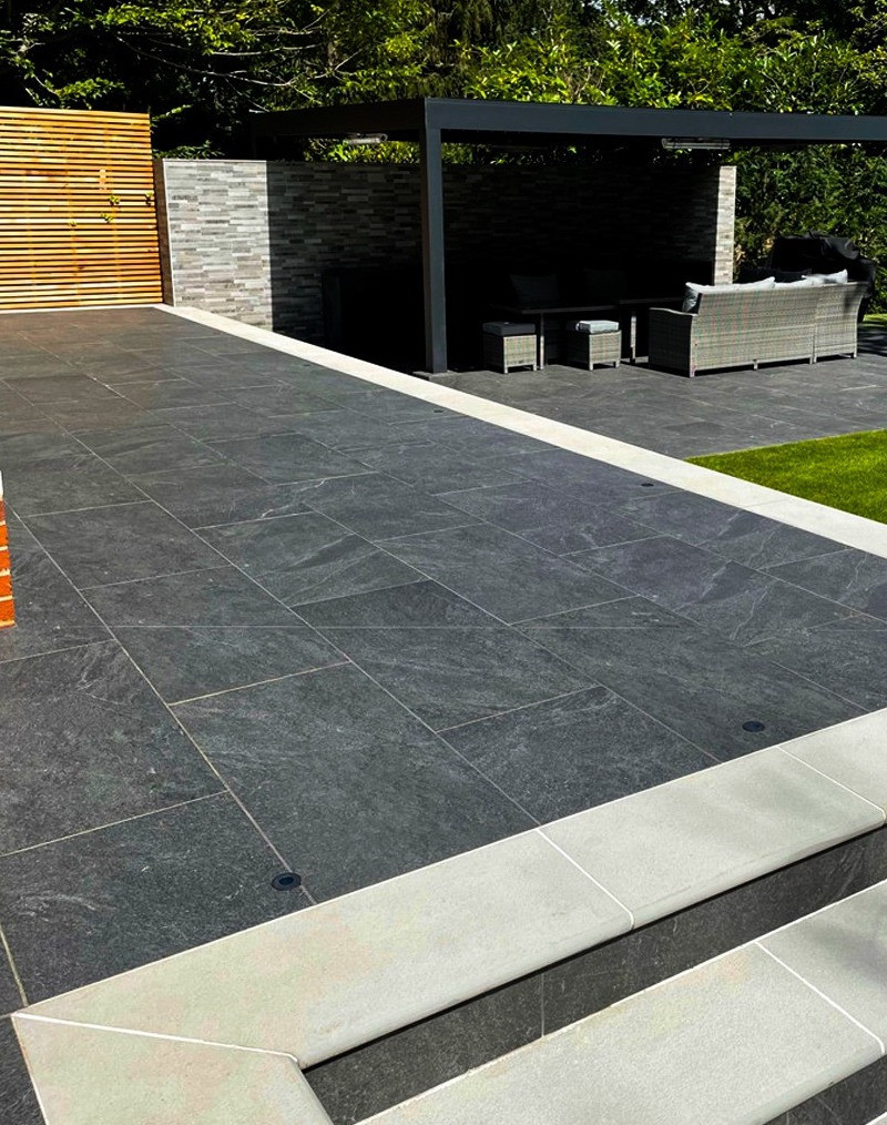Mystone Quartzite Black Italian Tile - 1000x500x20mm