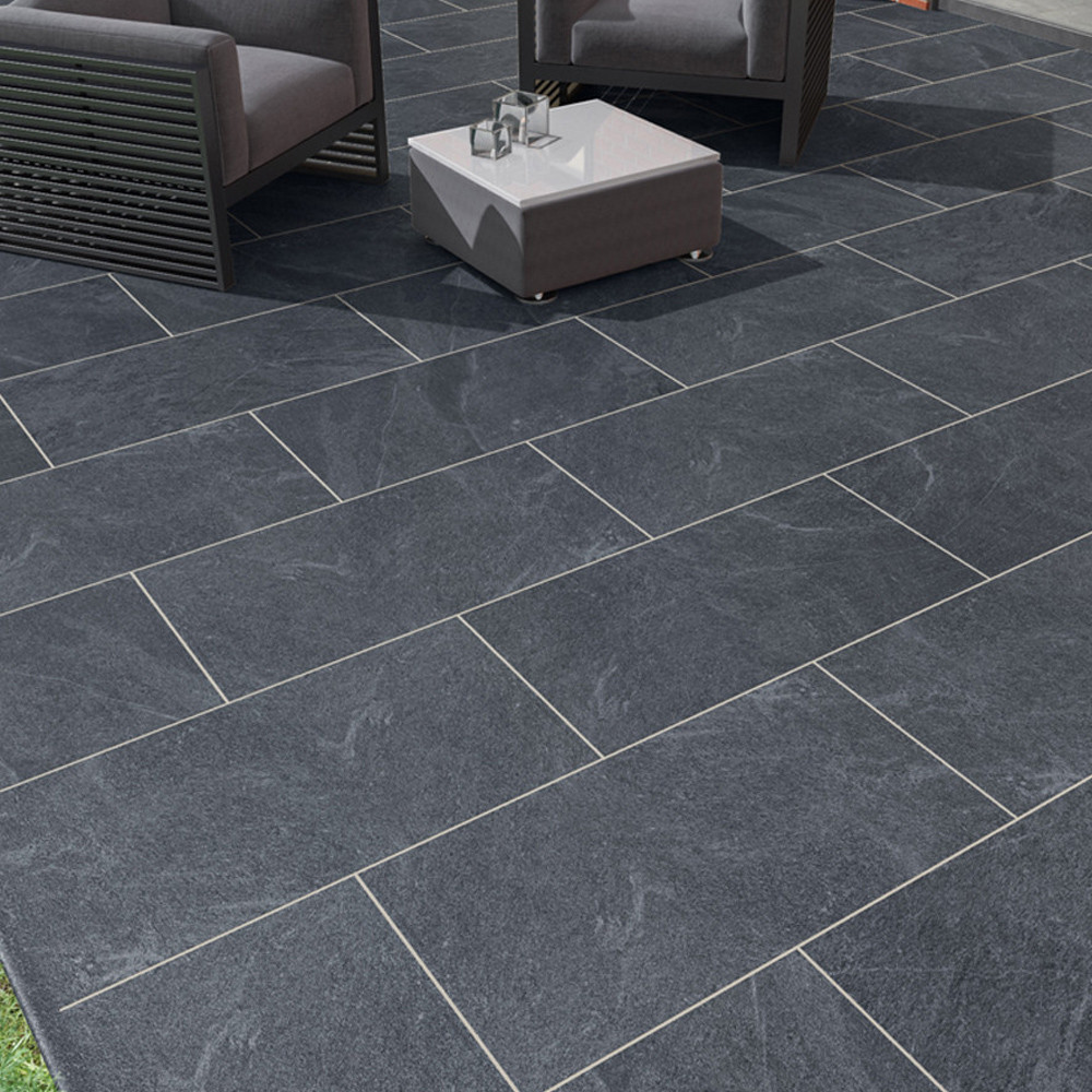 Mystone Quartzite Black Italian Tile - 1000x500x20mm