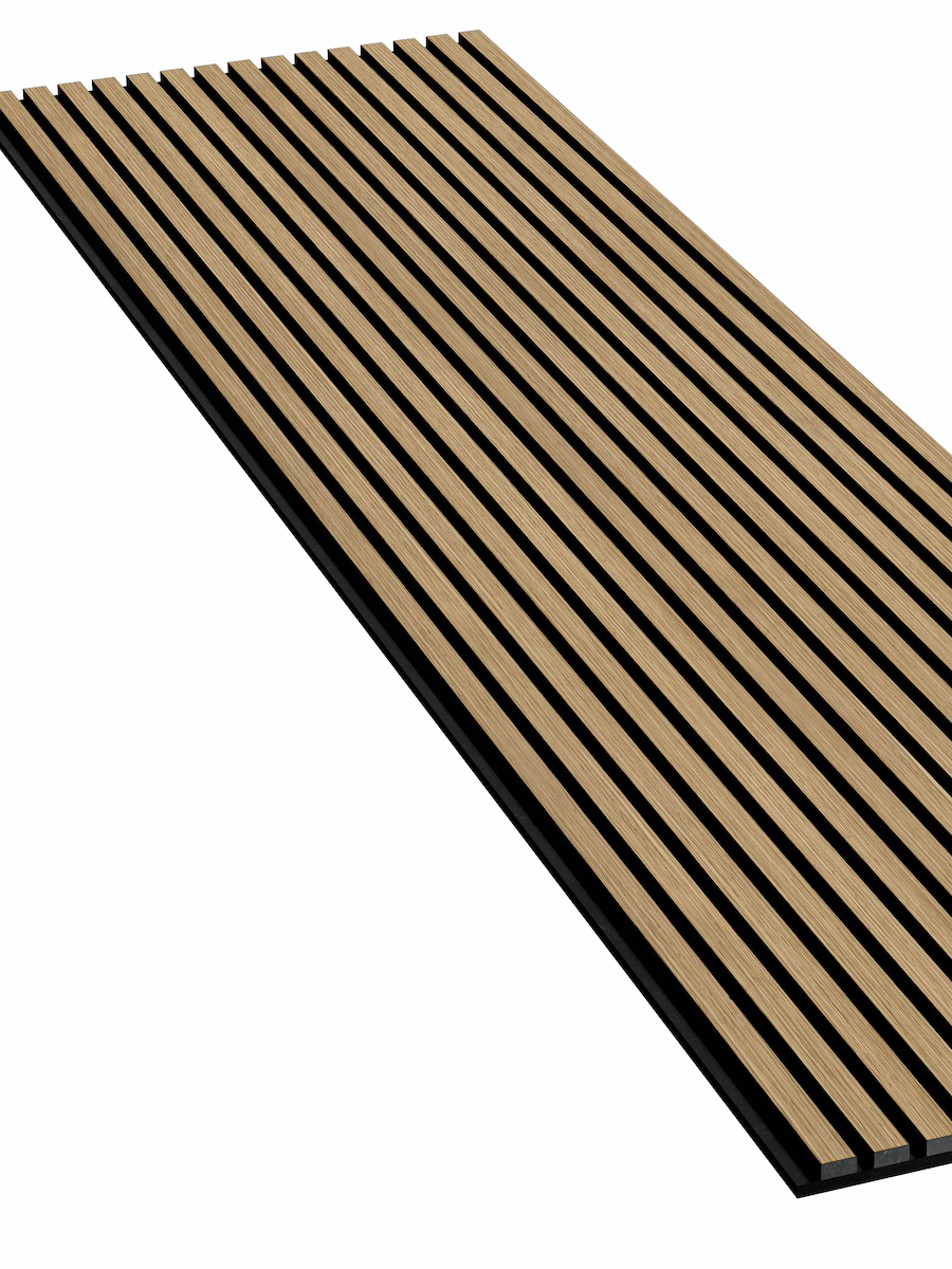 Natural Oak Acoustic Slat Wood Wall Panels - 2400x600mm