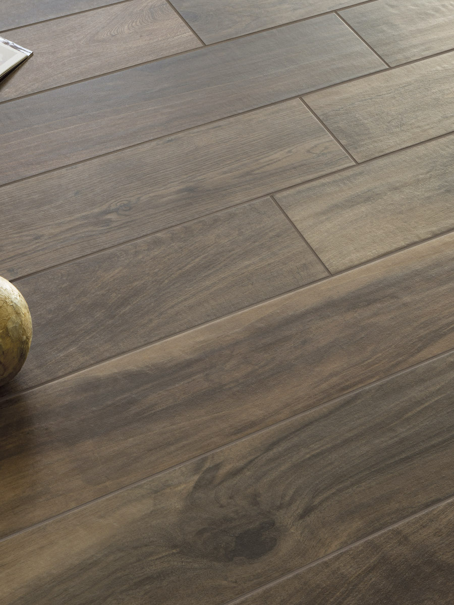 Living Noce Italian Herringbone Wood Effect Floor Tile - 450x75(mm)