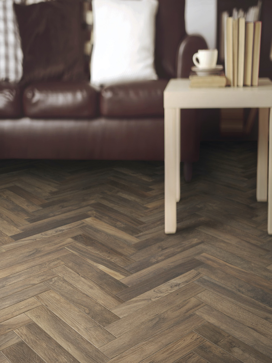 Living Noce Italian Herringbone Wood Effect Floor Tile - 450x75(mm)