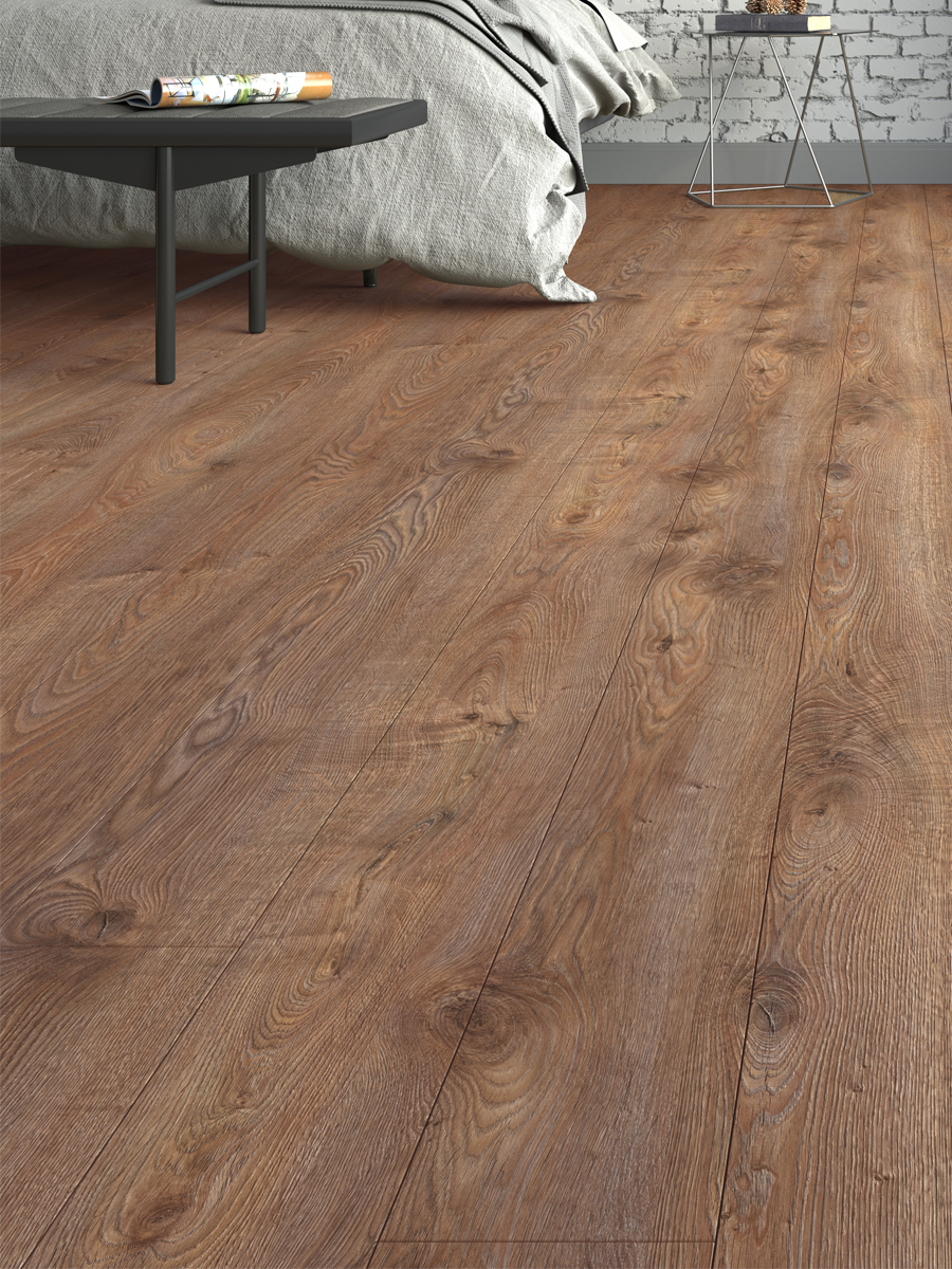 Rustic Teak Wood Click Laminate Flooring - 1200x191x8(mm)