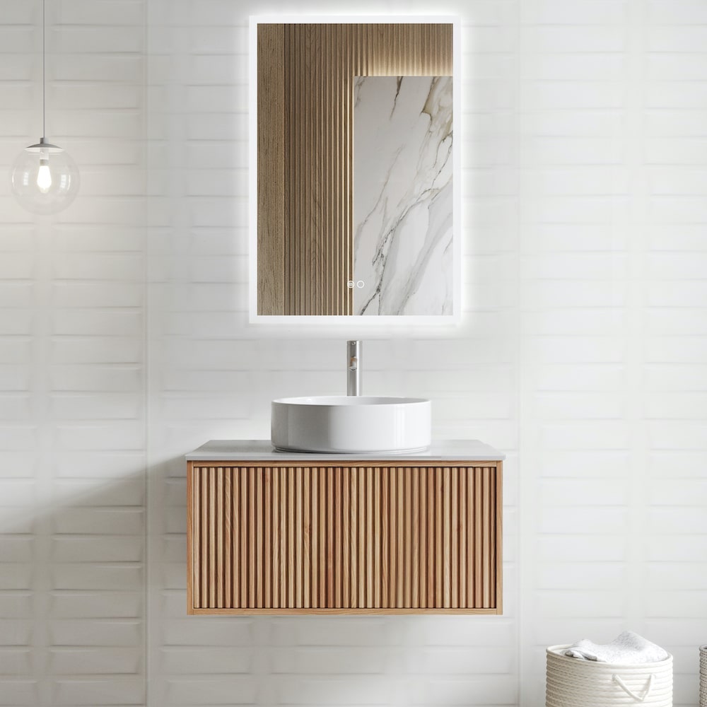 Rio Solid Wood Fluted Vanity With Mirror - 400mm / 600mm / 800mm