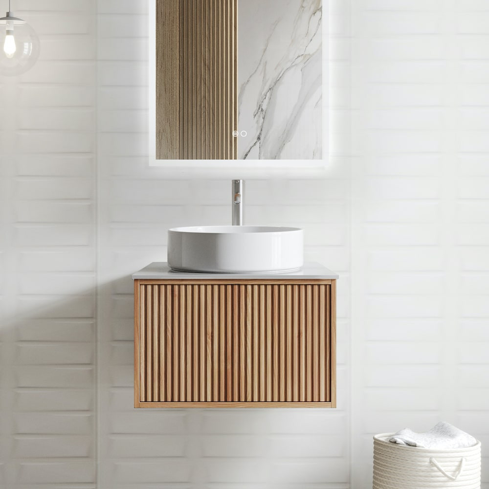 Rio Solid Wood Fluted Vanity With Mirror - 400mm / 600mm / 800mm