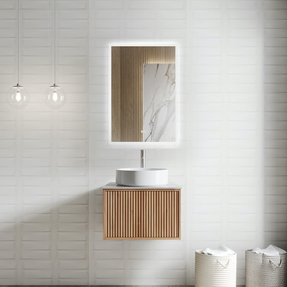 Rio Solid Wood Fluted Vanity With Mirror - 400mm / 600mm / 800mm