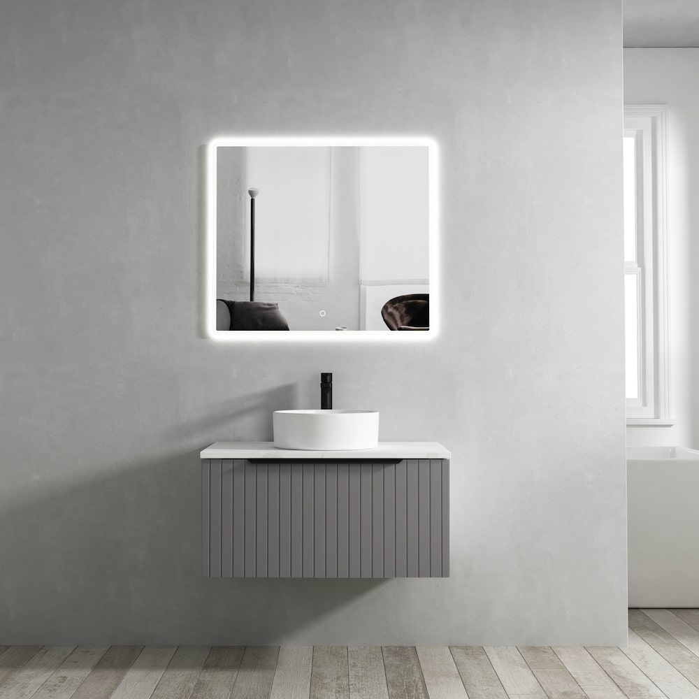 Valar Light Fluted Vanity With LED Mirror - 800mm