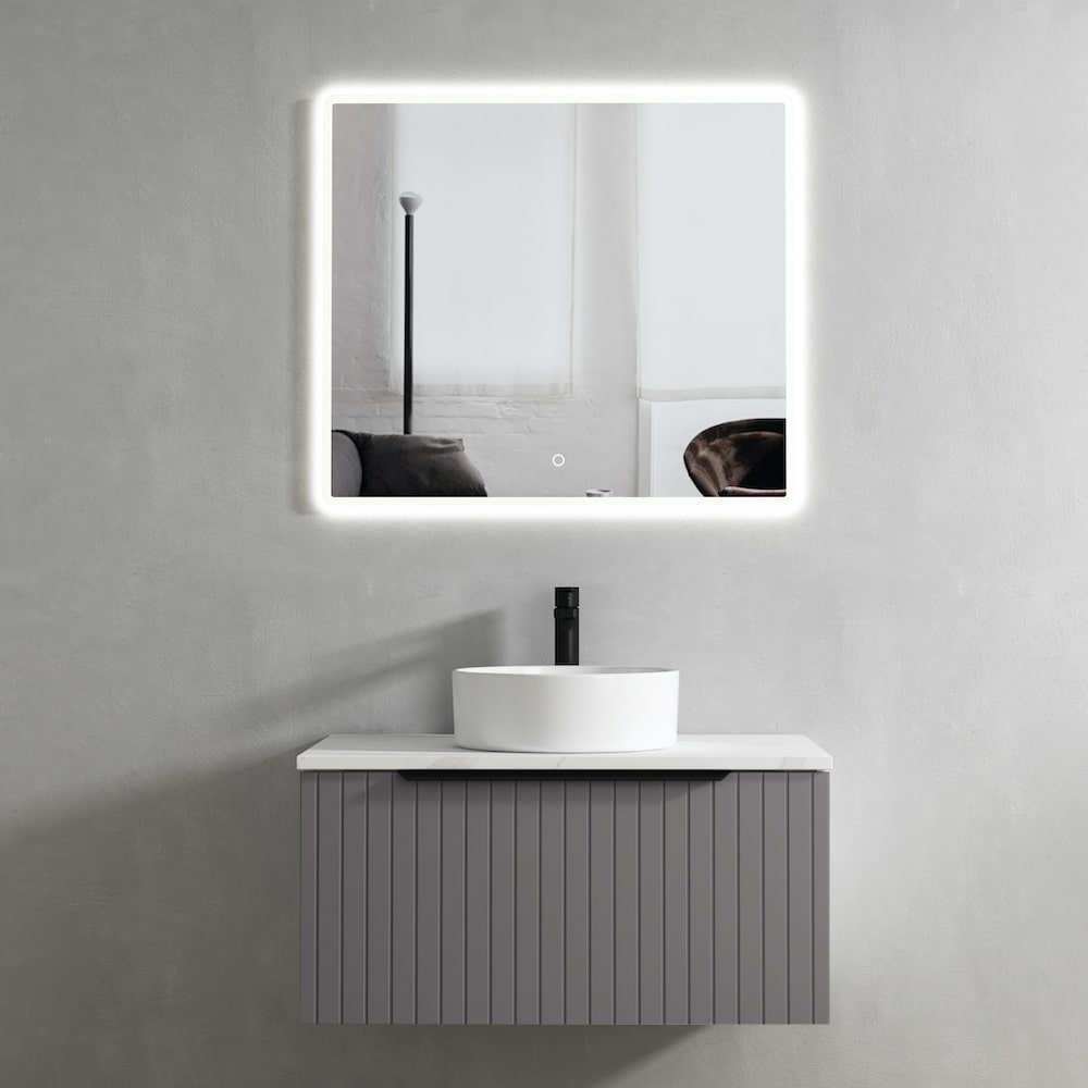 Valar Light Fluted Vanity With LED Mirror - 800mm