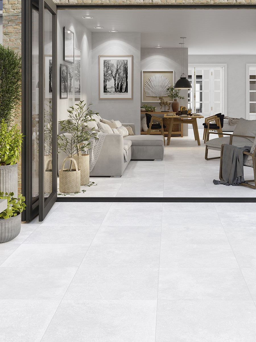 Marbella White King Size Porcelain Paving Slabs - 1200x600 Pack