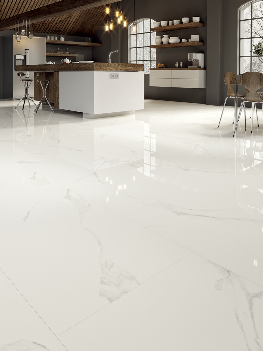 Statuario Marble Effect Indoor Wall & Floor Tiles - 1200x600(mm)