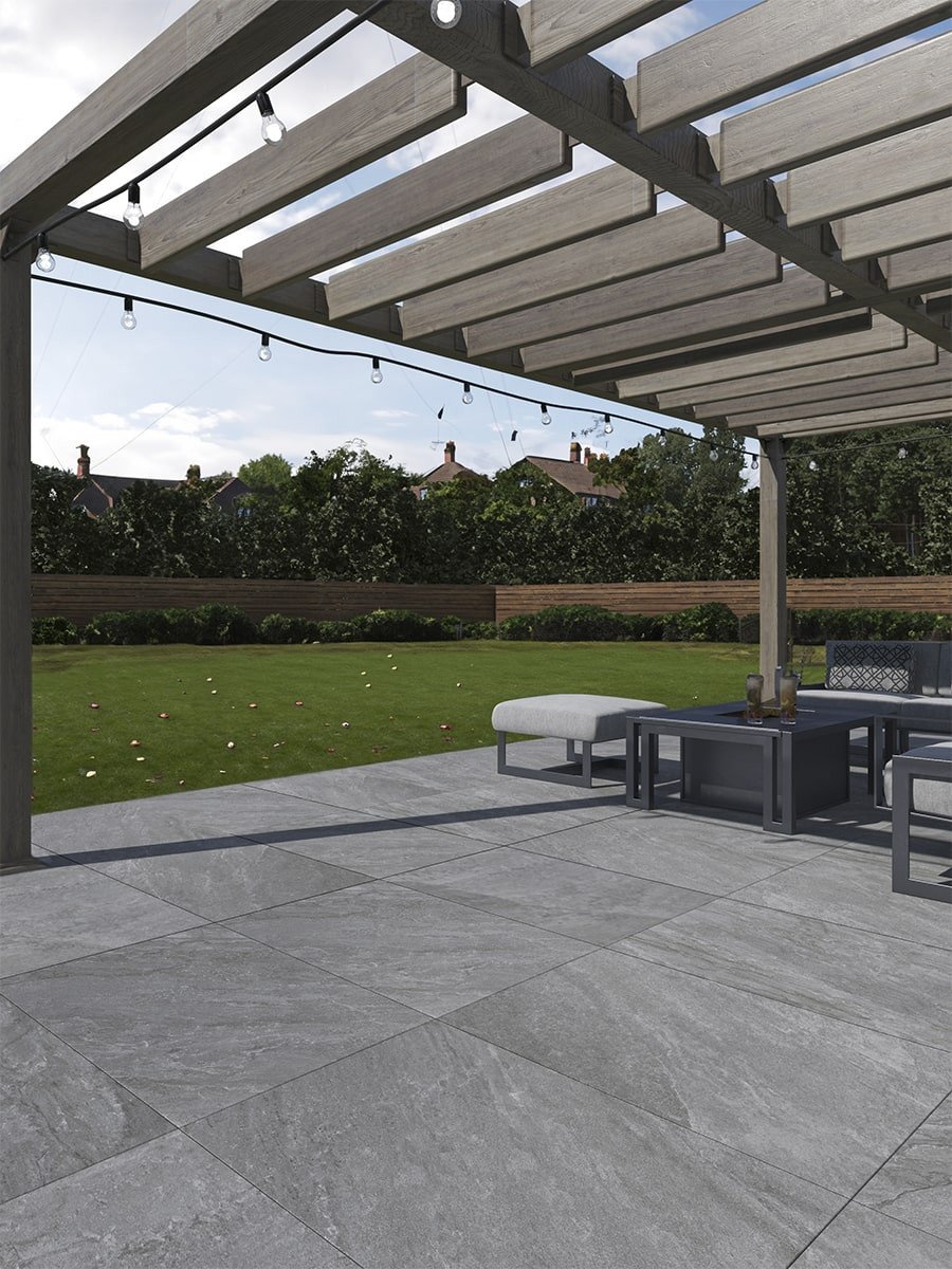 Valencia Grey Outdoor Porcelain Paving Slabs - 800x800x20mm