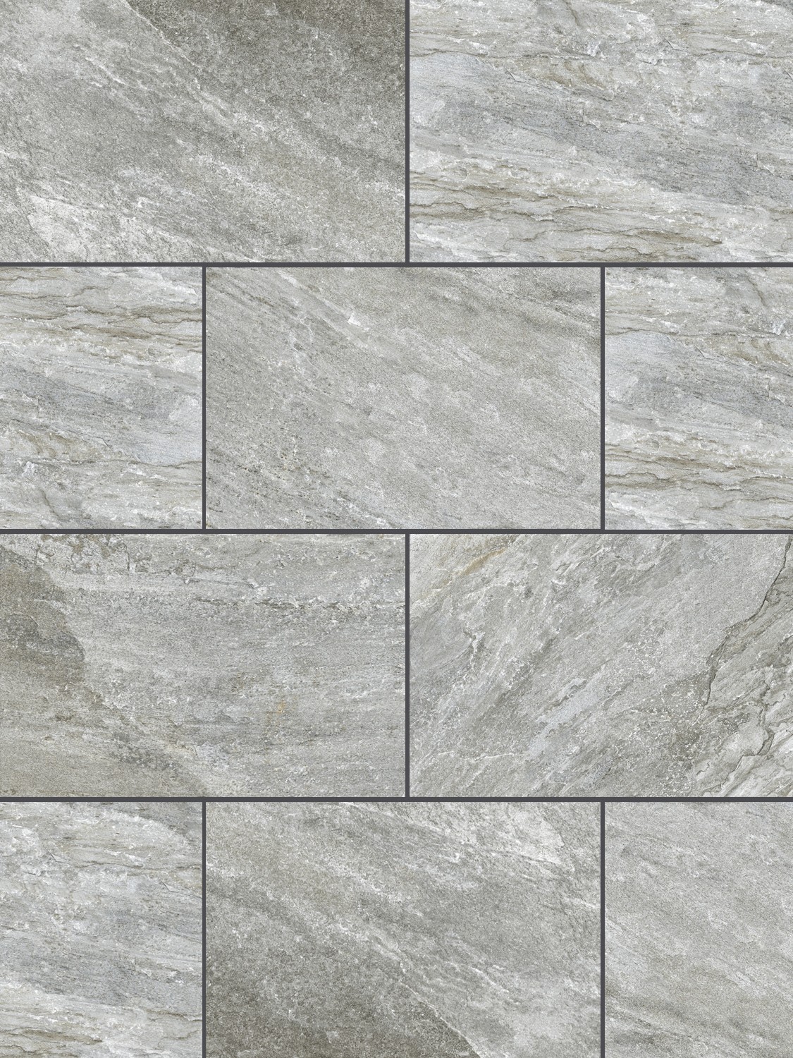 Valencia Grey Virtue Vitrified Porcelain Paving Slabs - 900x600x16mm