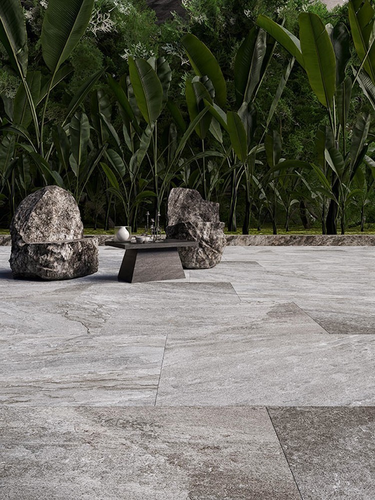 Valencia Grey Virtue Vitrified Porcelain Paving Slabs - 900x600x16mm