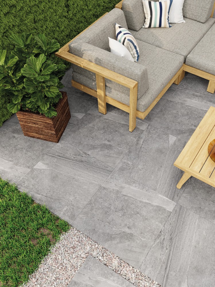 Warm Grey King Size Outdoor Porcelain Paving Slabs - 800x800 Pack