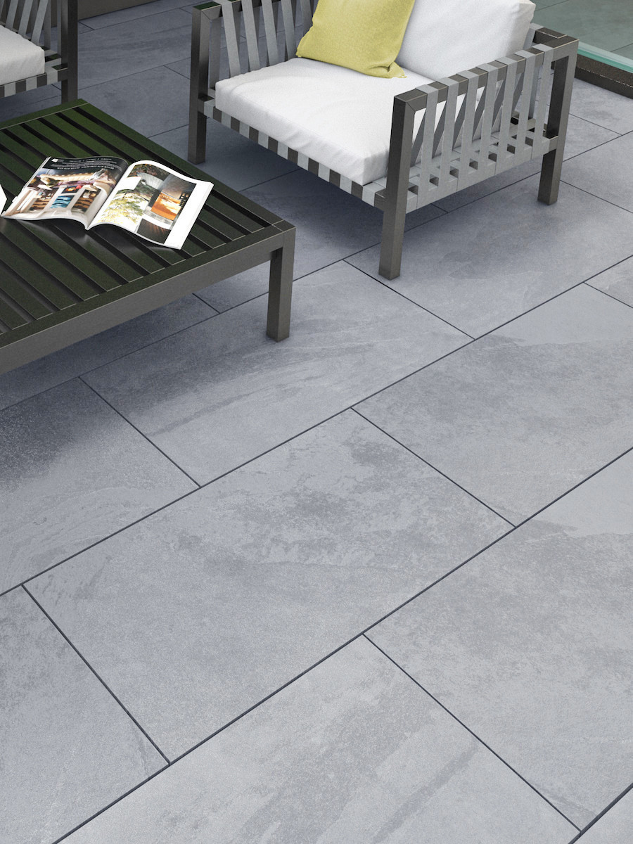 Victoria Grey Outdoor Porcelain Paving Slabs - 900x600mm