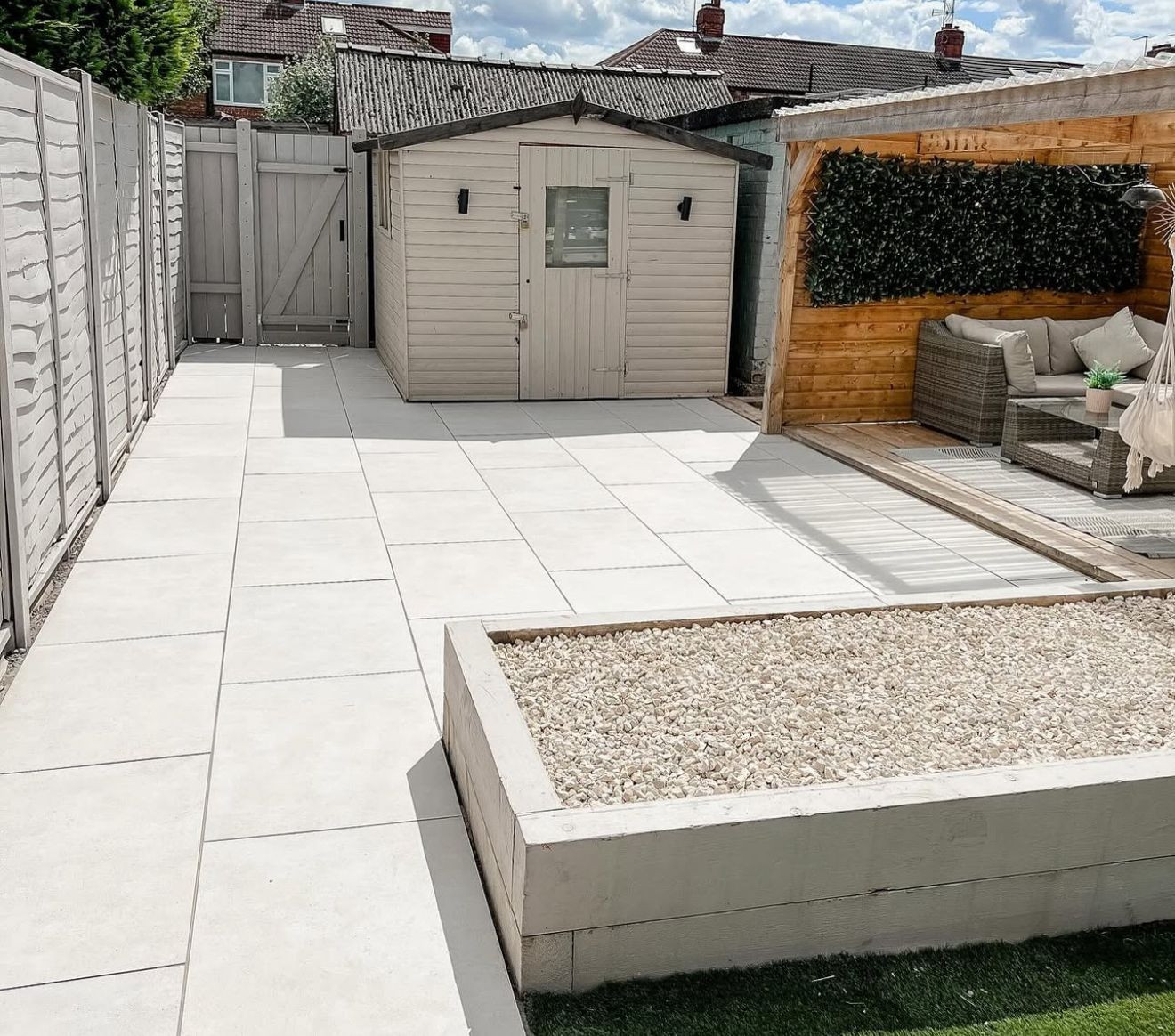Earth White Virtue Vitrified Outdoor Porcelain Paving Slabs - 900x600x20mm