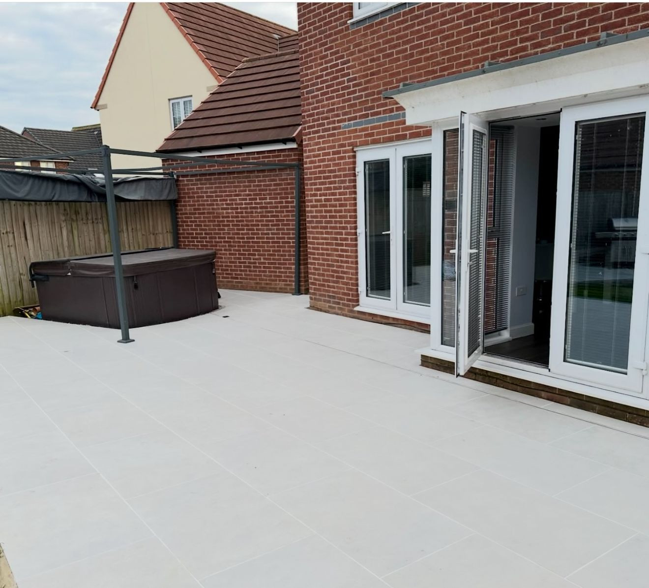 Earth White Virtue Vitrified Outdoor Porcelain Paving Slabs - 900x600x20mm